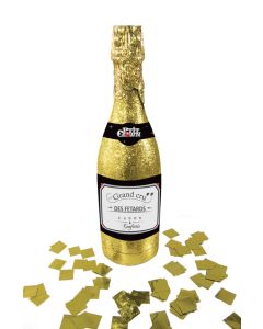 Canon à confettis bouteille de champagne or pas cher