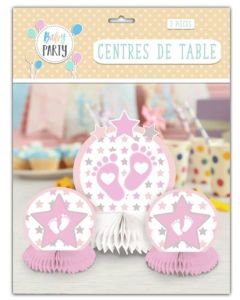 Centre de table baby shower rose