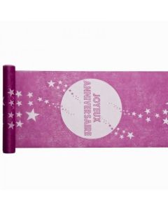 Chemin de table Joyeux anniversaire - fuchsia