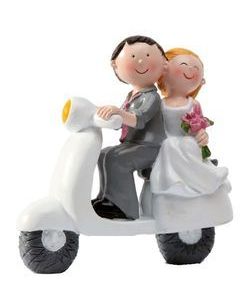 couple de mariés vespa 12cm