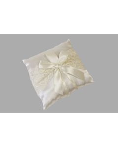 Coussin alliances en satin ivoire