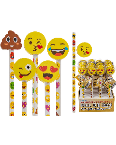 Crayon avec gomme - Smileys pas cher
