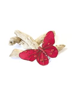 4 papillons strass sur pince 8 cm