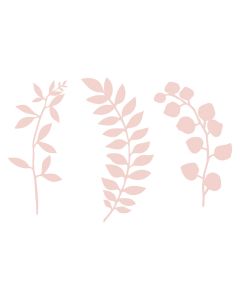 Feuillages rose poudré en papier x 9