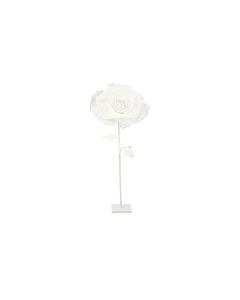 Fleur décorative 1m sur pied blanche