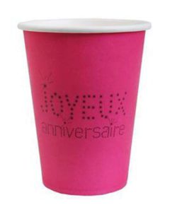 Gobelets Joyeux anniversaire - fuchsia - x10