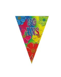 guirlande fanions 30 ans" motifs fleurs