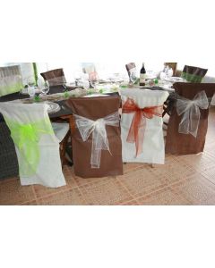 Noeuds en organza pour housses de chaises - x10