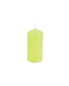 6 bougies pilier mat - couleur vert clair - 15 x 6 cm