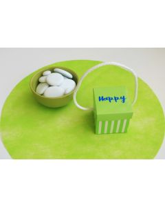 10 Boîtes carrées "Happy" vertes