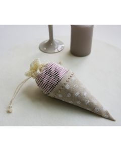 12 Cornets à dragées jute à motifs