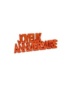 déco de table joyeux anniversaire rouge x2