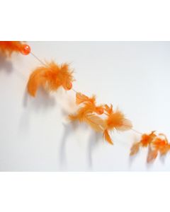 Guirlande de plumes et de perles - orange