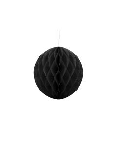 Boule chinoise alvéolée noire - 20 cm