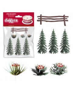 Kit décoration gâteau - sapins