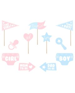 Accessoires photobooth gender reveal x 11 