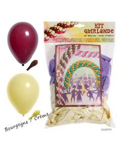 Guirlande ballons bourgogne ivoire