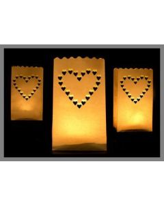 Lot de 10 lanternes en papier-coeur