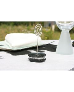 Porte-carte macaron noir et argent