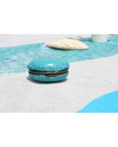 Macaron Bicolore - turquoise et chocolat