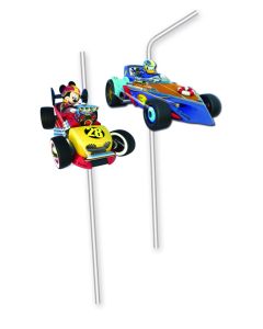 6 Pailles médaillon Mickey Roadster Racers