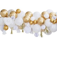 Guirlande de ballons or et blanc