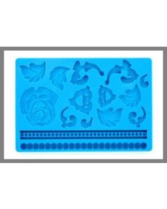 moule silicone fleurs et petites perles