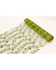 Rouleau organza "Notes de musique" - Menthe