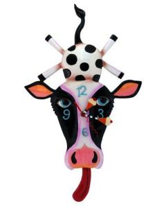 Horloge en résine vache pas cher