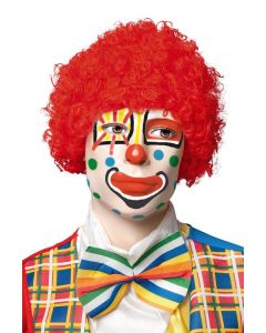 Perruque clown bouclée rouge pas chère