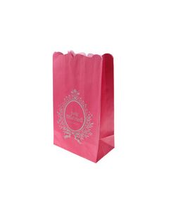 6 lanternes papier just married fuschia