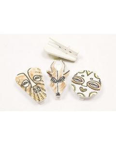 Lot 6 pinces Masques Africains en bois