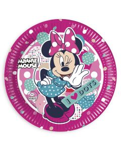8 assiettes en carton 23 cm - Minnie Pois