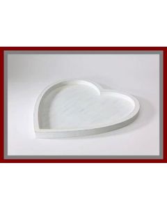 Plateau coeur en bois - blanc - GM