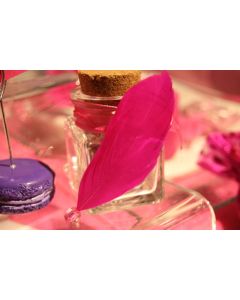 Plumes avec perle - fuchsia