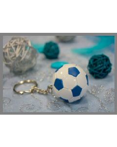 Porte-clés ballon de foot - x10 - bleu