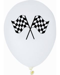 6 ballons drapeau damier racing