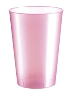 10 gobelets rose perle transparent