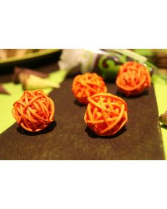 Petites boules en rotin - orange