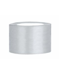 Ruban satin 38 mm argent