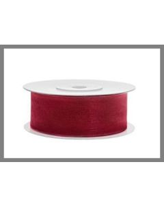 Ruban organdi 25 mm - rouge