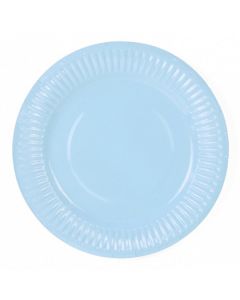 Assiettes en carton bleu