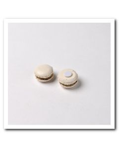 6 mini macarons adhésifs ivoire