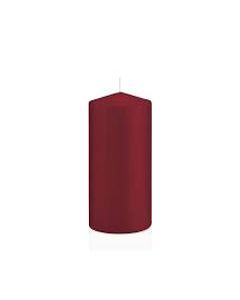 6 bougies pilier mat - couleur bordeaux - 15 x 6 cm