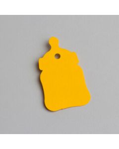 Etiquette forme biberon - jaune 3,5 cm x 5,5 cm 