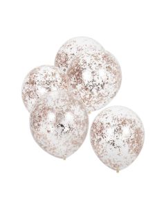 ballons confettis rose gold